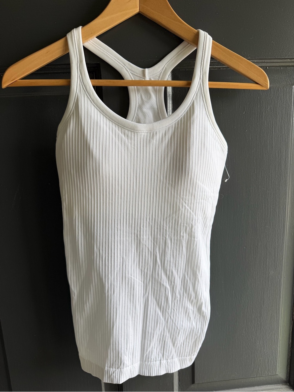 lululemon athletica White Ribbed Racerback Tank